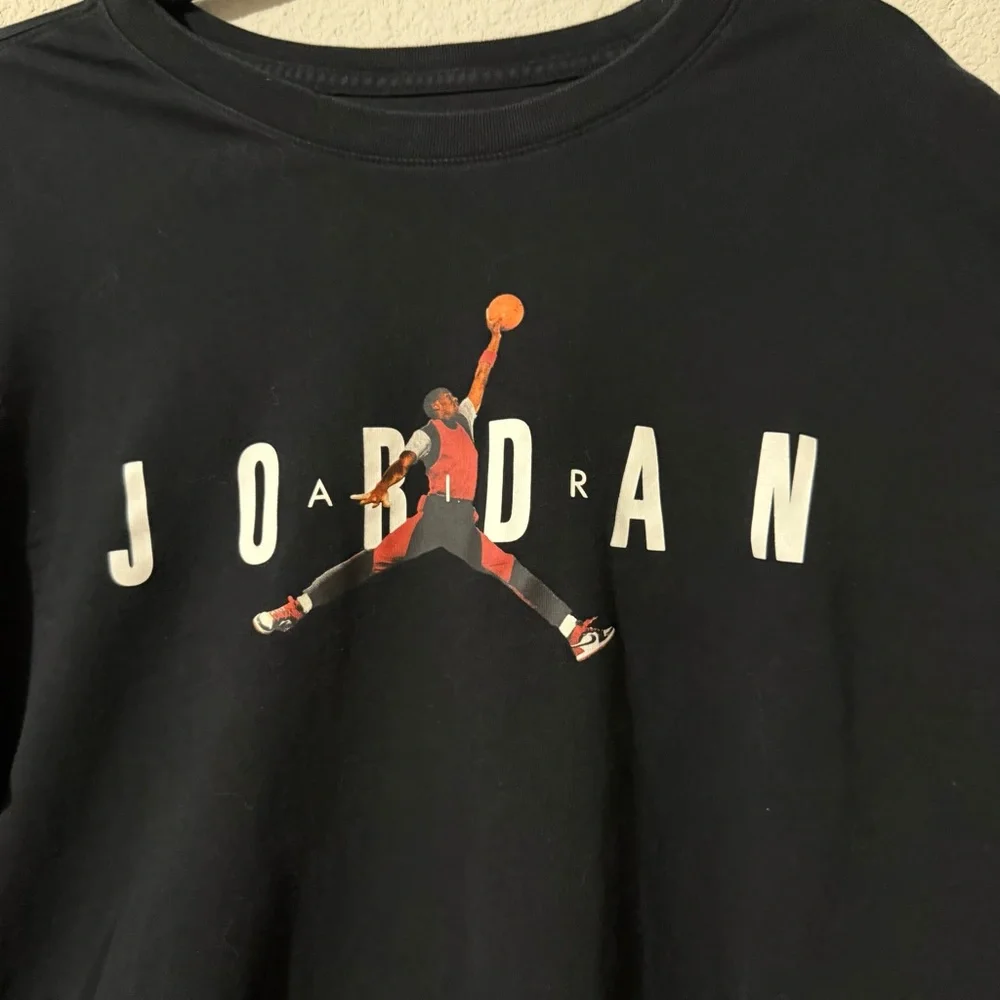 Air Jordan Black Tee with Iconic Logo